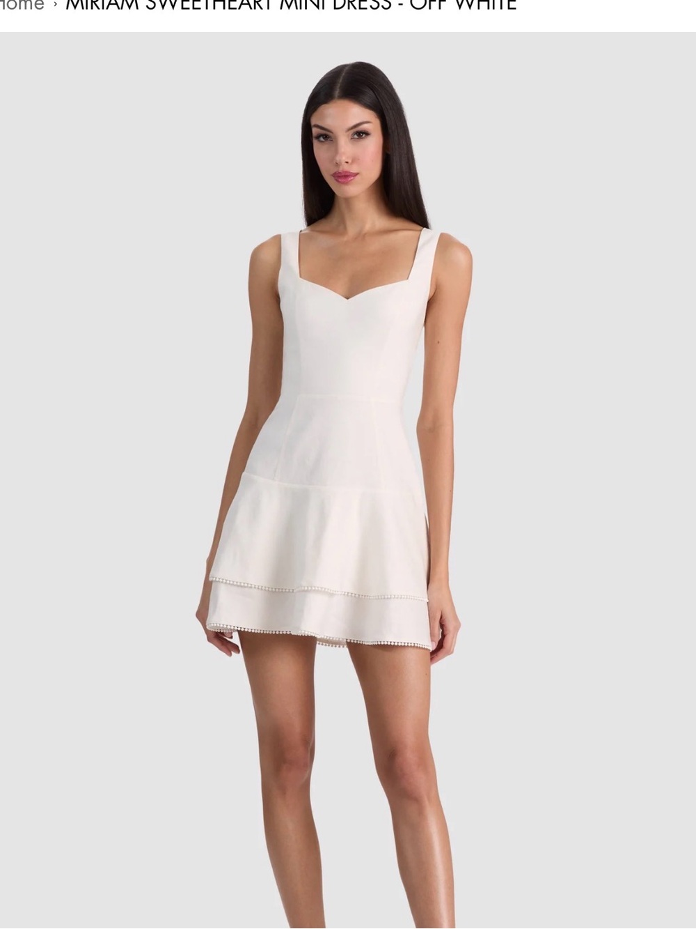 Alice + Olivia Off-White Square Neck Mini Dress